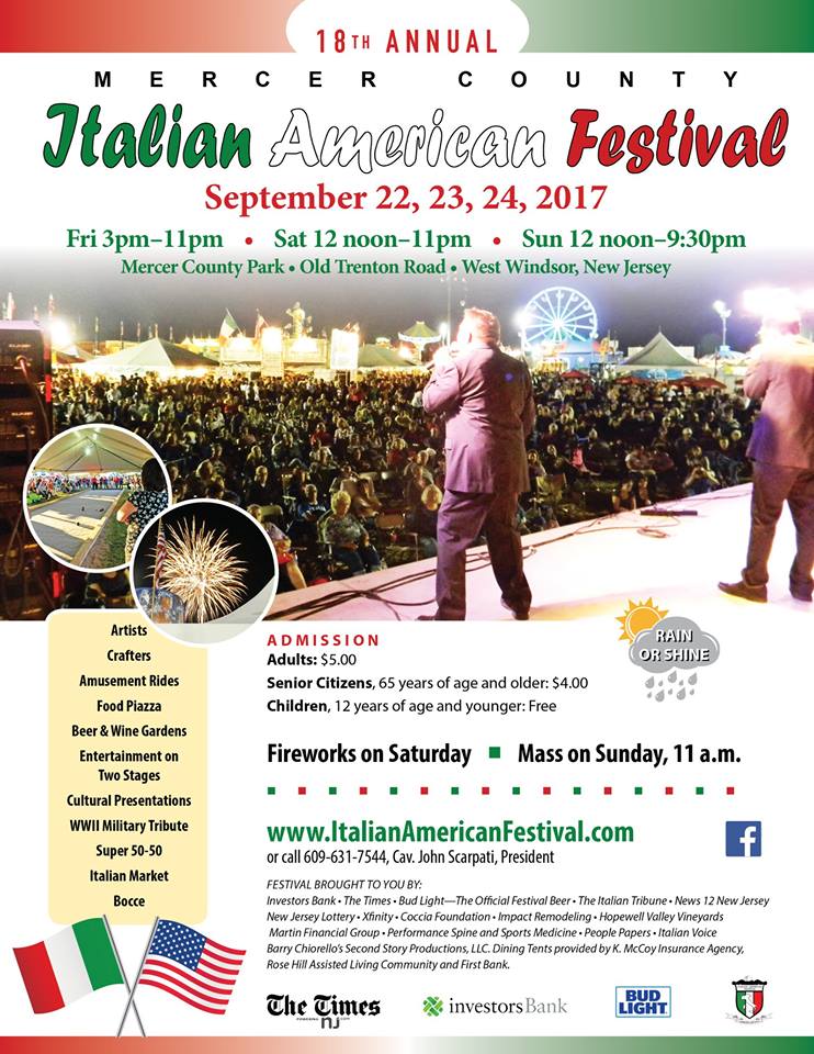 Mercer County Italian American Festival 2017 West Windsor, NJ NJ