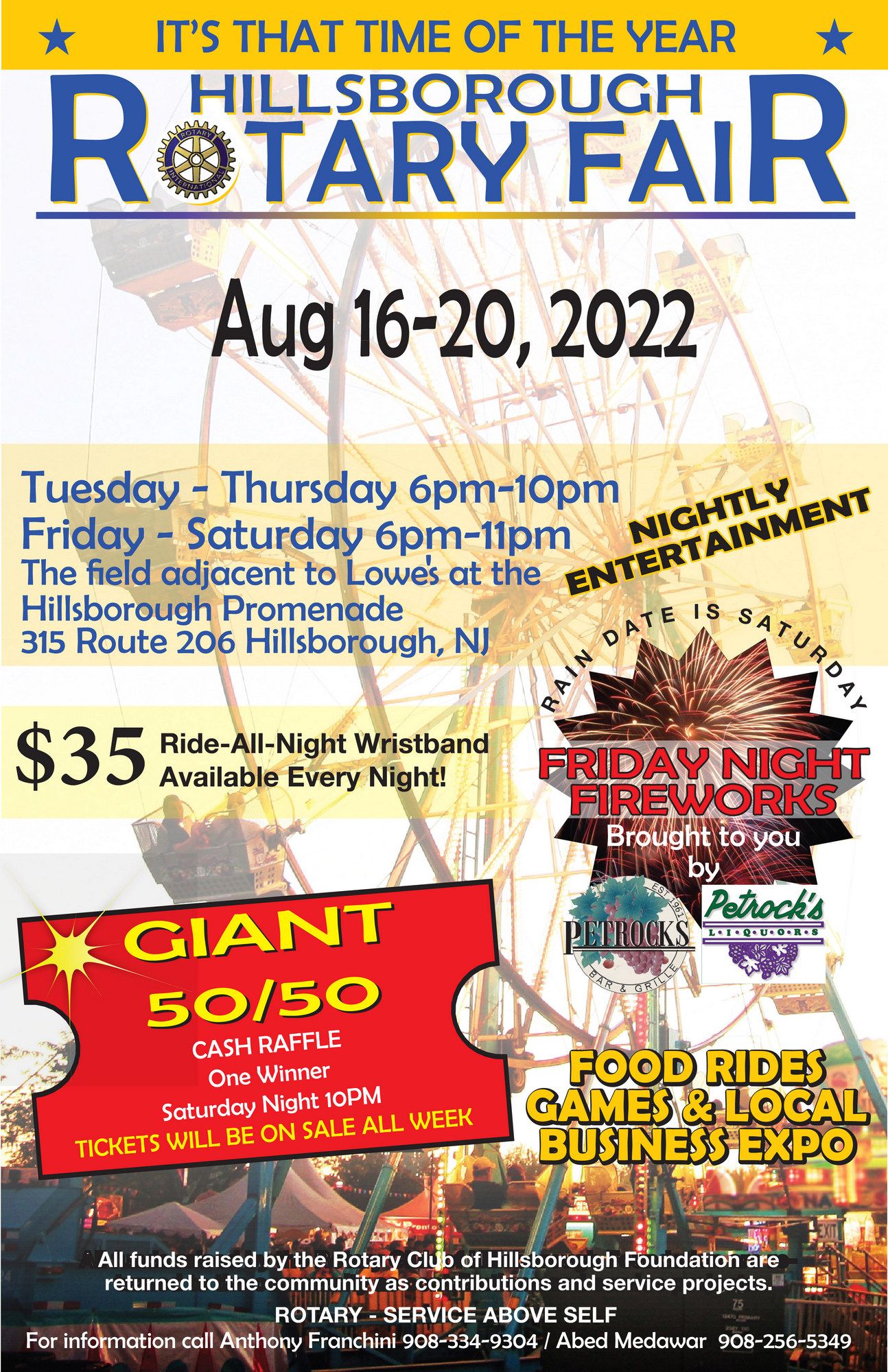 Hillsborough Rotary Fair 2022 Hillsborough, NJ NJ Carnivals