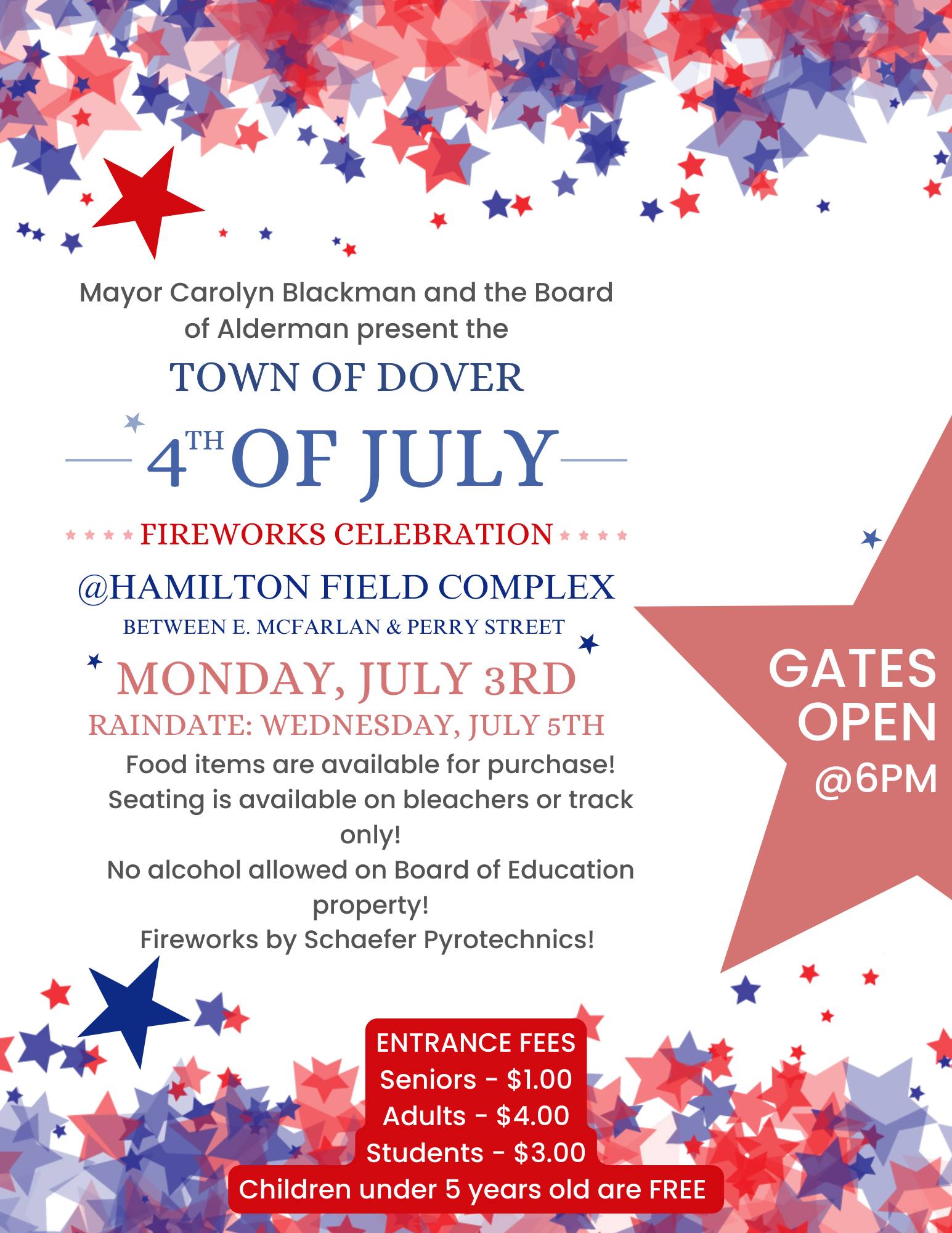 Dover Fireworks Celebration 2023 NJ Carnivals